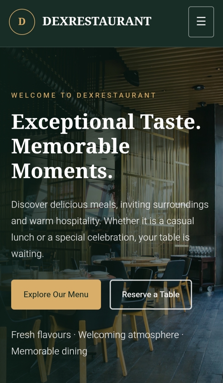 DEXRESTAURANT website preview