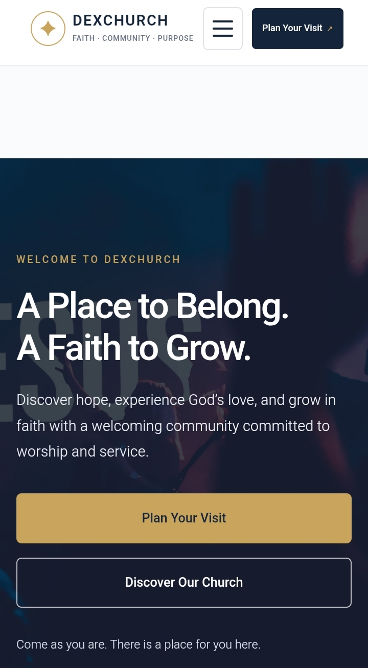 DEXCHURCH website preview